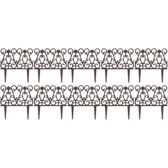 Bordure de jardin en fonte victorienne lot de 10