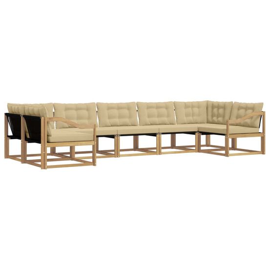Ensemble de canapés d'extérieur 7 pc blanc et beige