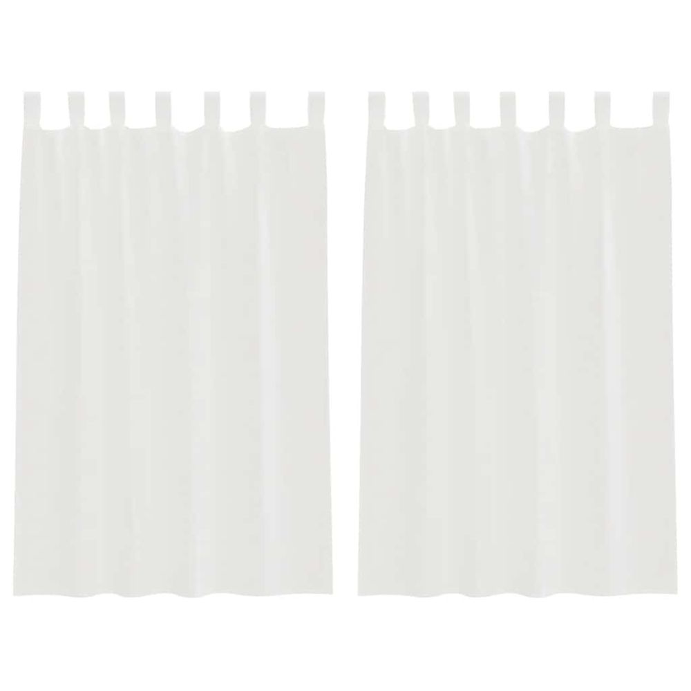 Rideaux en voile avec boucles 2 pcs blanc 140x175 cm