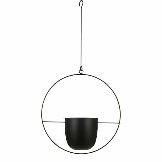 Mica decorations dexter pot de fleurs suspendu - h65 cm - noir