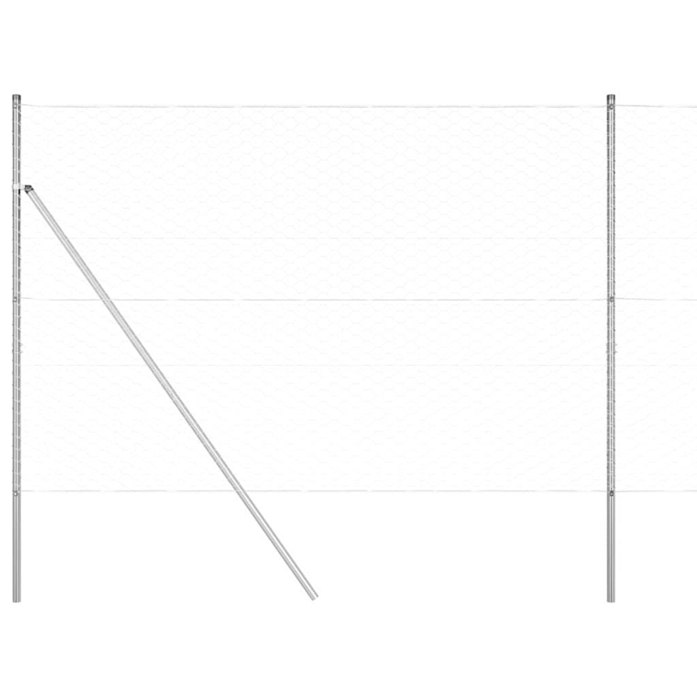 Poteau de clôture. Argenté 50 x 1,5 m (maille 50 mm) acier