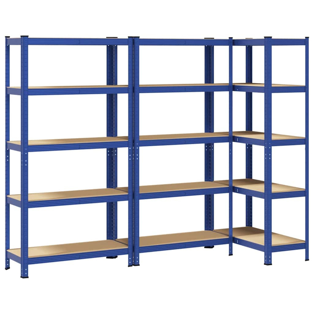 Étagères de rangement à 5 niveaux 3 pcs bleu