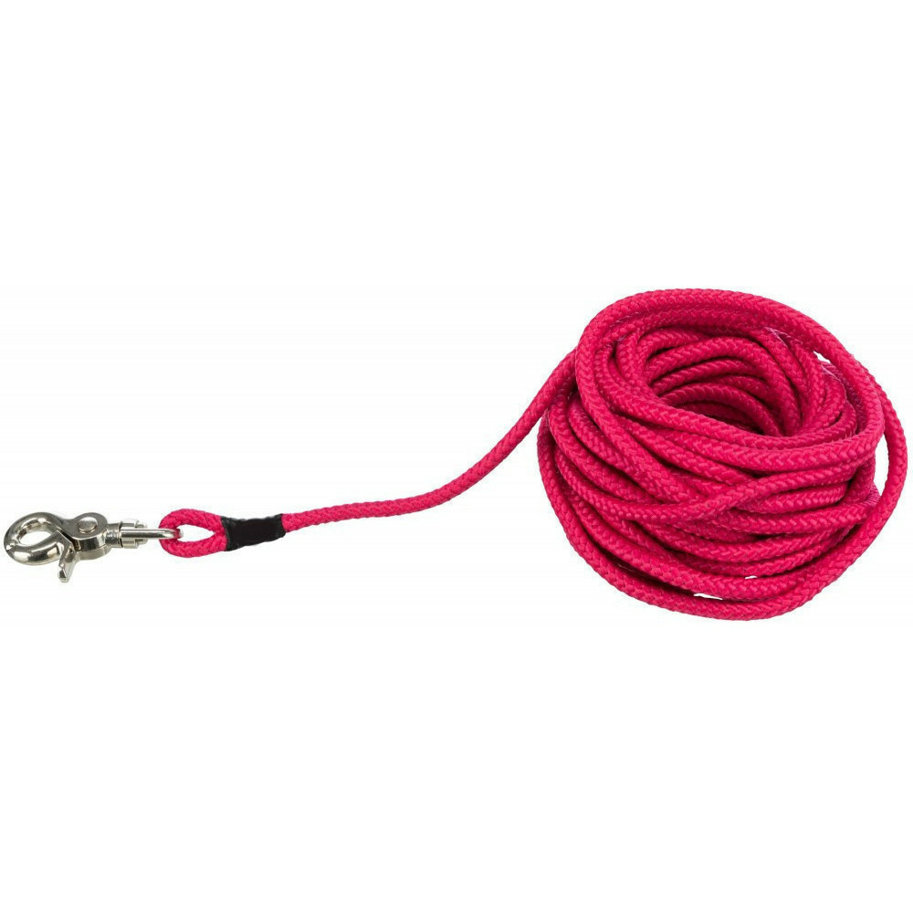 Laisse à pister, ø 6 mm x 15 m rose ronde sans dragonne pour chien