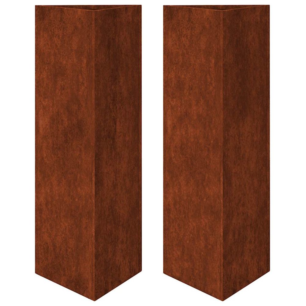 Jardinière d'extérieurs 2 pcs triangulaire acier résistant aux intempéries