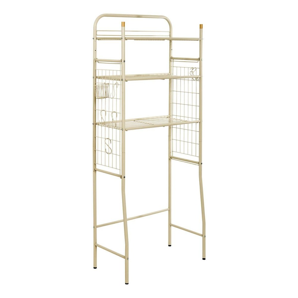 5five - meuble de buanderie linea en acier beige 68x36x163 cm