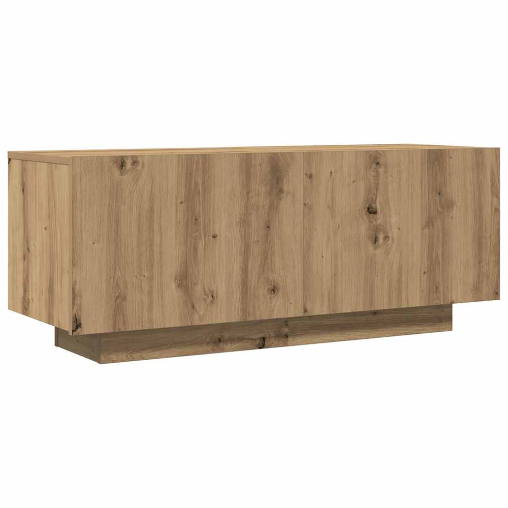 Meuble tv chêne artisanal 100x35x40 cm bois d'ingénierie