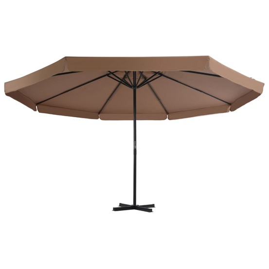 Parasol d'extérieur avec poteau en aluminium 500 cm taupe