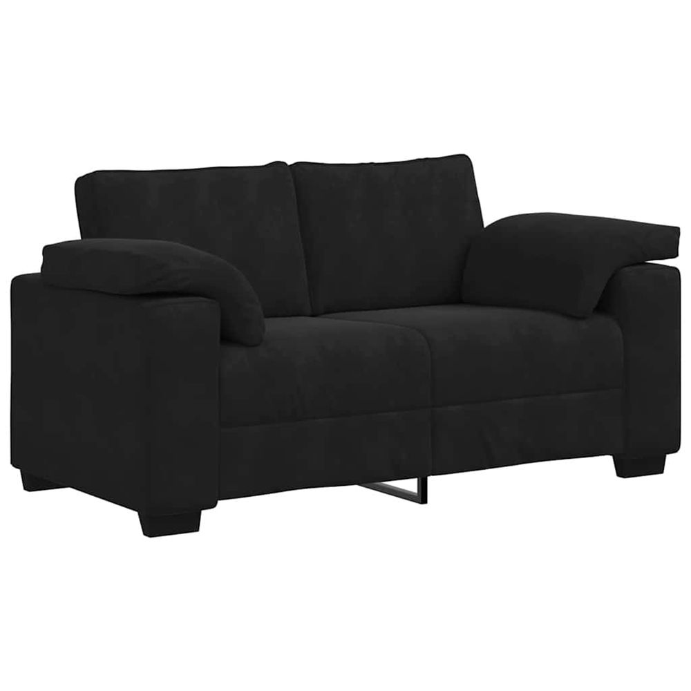 Canapé causeuse noir 160x77x82 cm velours
