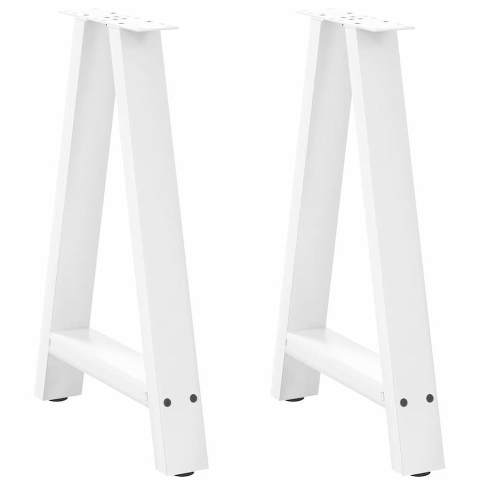 Pieds de table à manger en forme de a, 2 pièces, blanc, 50 x (72-73) cm, acier