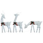 Famille de rennes de noël 270x7x90 cm blanc blanc froid maille