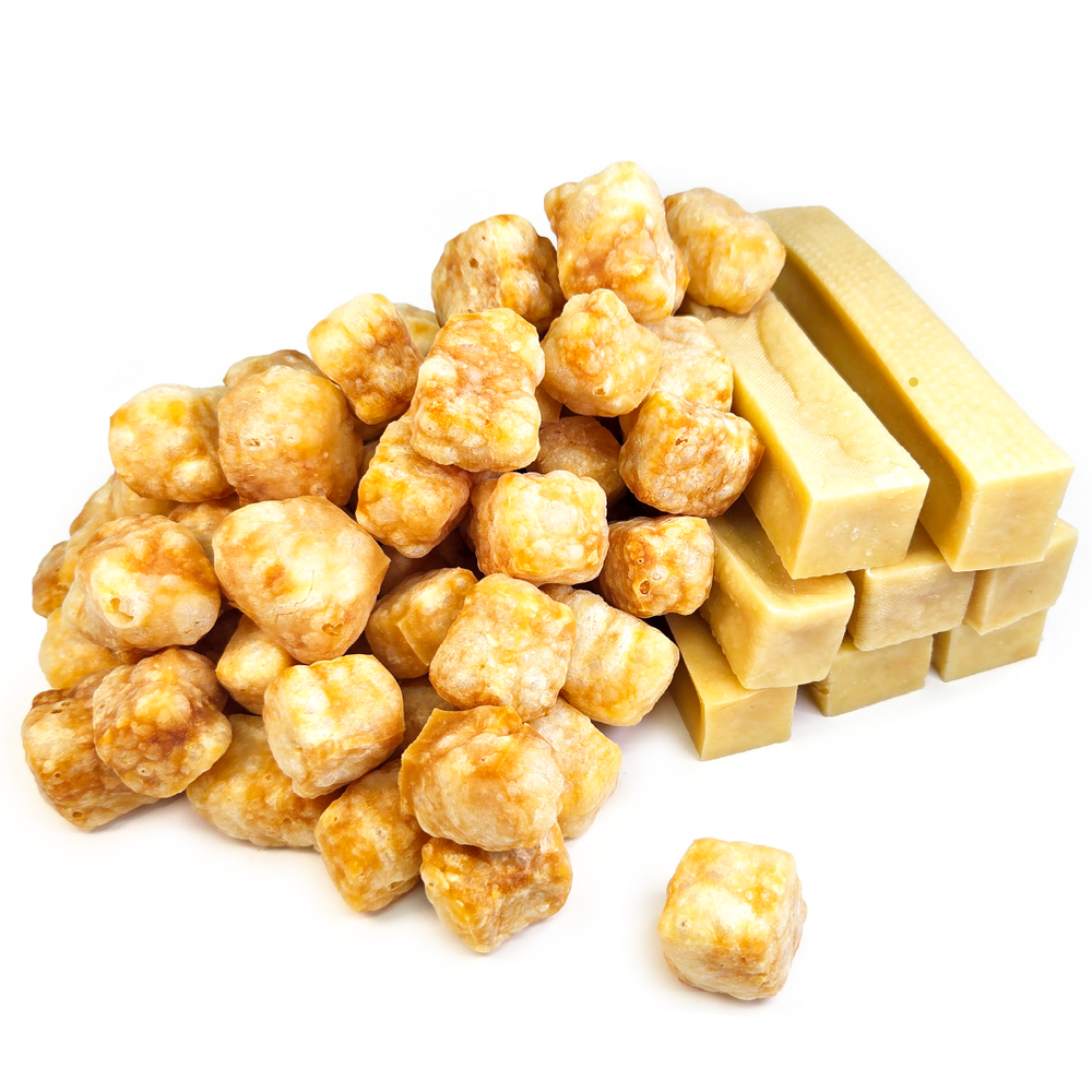 Mini-Box Duo : 8 Cheese Bone Medium (500g) + 300g de Croustillants au fromage, Friandises pour chien (10-14kg)