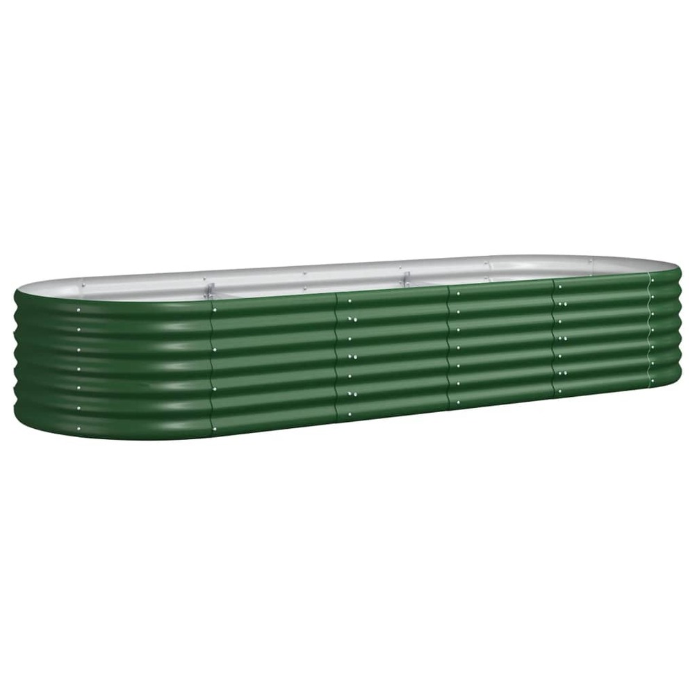 Jardinière bac lit surélevé plantes fleurs terrasse jardin de jardin acier enduit de poudre 224 x 80 x 36 cm vert