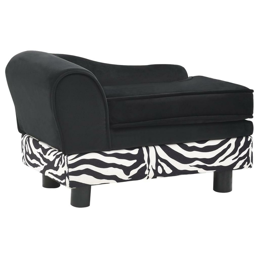 Canapé pour chien 57 cm peluche avec rangement noir