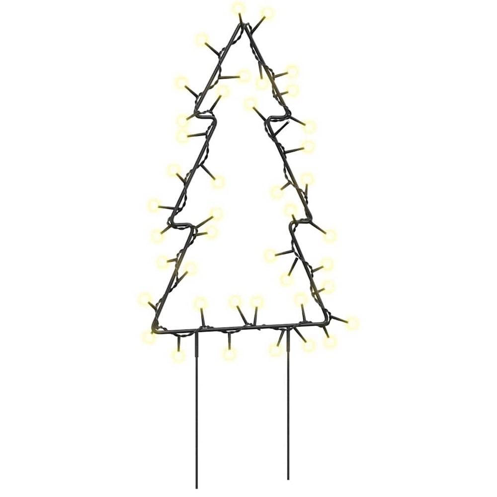 Décoration lumineuse arbre de noël piquets 3 pcs 50 led 30 cm