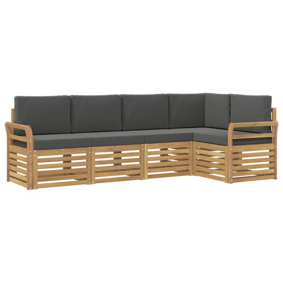 Ensemble de canapés d'extérieur 5 pc blanc et anthracite