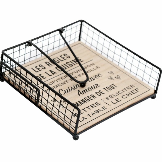 Porte-serviettes de table règles de la cuisine passer un bon moment