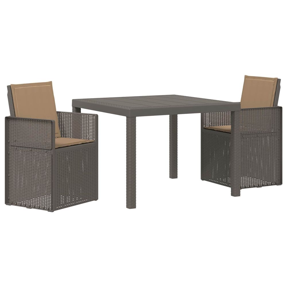 Ensemble de salle à manger pour jardin 3 pc gris clair et taupe