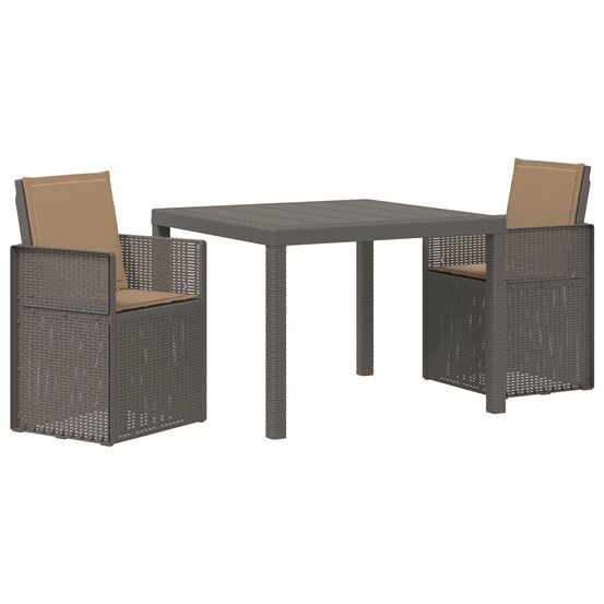Ensemble de salle à manger pour jardin 3 pc gris clair et taupe
