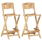 Chaises de bar de jardin pliables 2 pcs bois de manguier solide