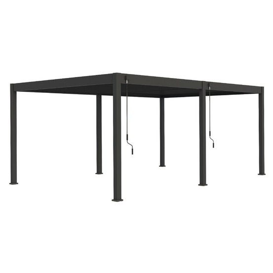 Pergola bioclimatique autoportante anthracite - 400 x 600 x h. 258 cm