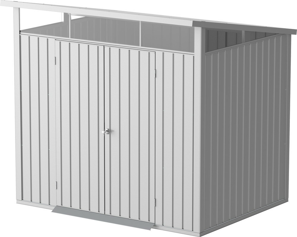 Abri de jardin métal modern - 4,45m² - mono pente - aluminium blanc