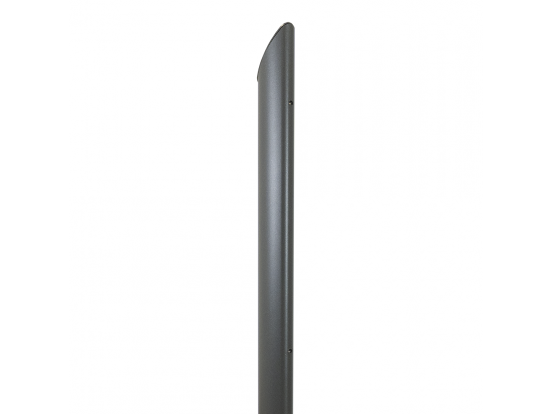Mât pour voiles ombrage en acier couleur anthracite hauteur réglable 275cm avec base 90°