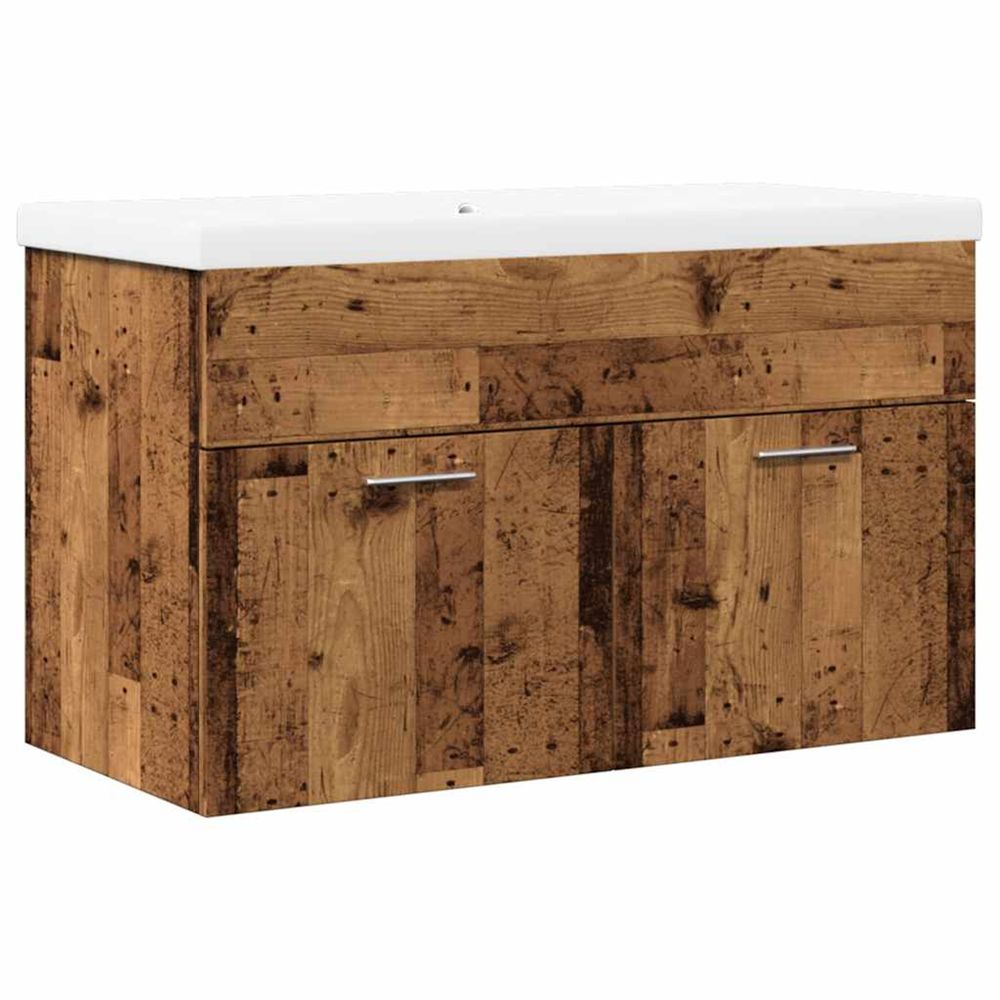 Ensemble de meubles salle de bain 2 pcs bois d'ingénierie