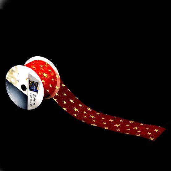 Ruban imprimé 50mm l.3 m polyester assorti