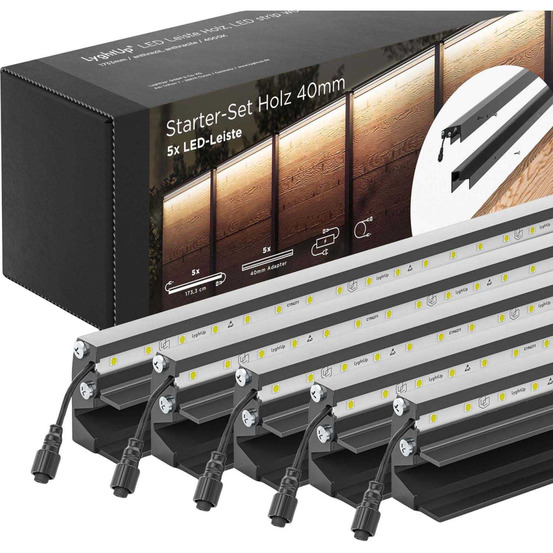 Set 5 barettes lumineuses transformateur et prolongateur pour clôture en bois 1.