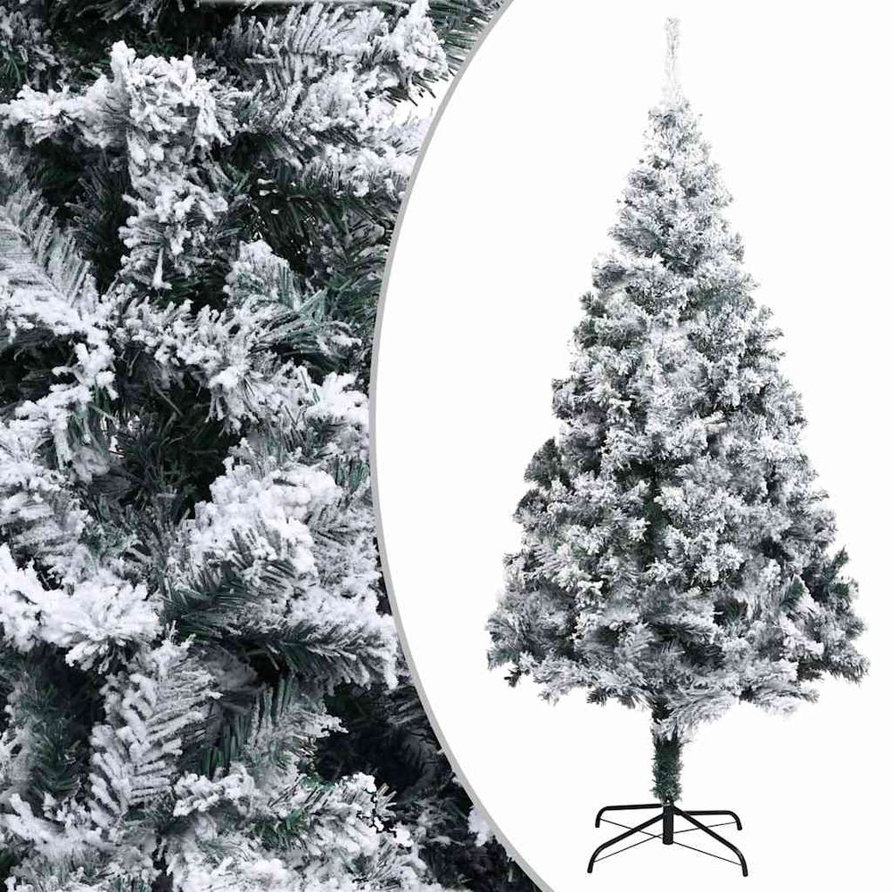 Sapin de noël géant artificiel neige floqué très dense vert 240 cm