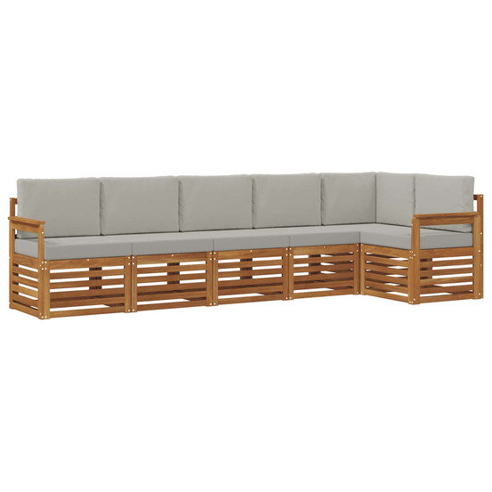 Ensemble de canapé d'angle 6 pcs gris naturel et clair