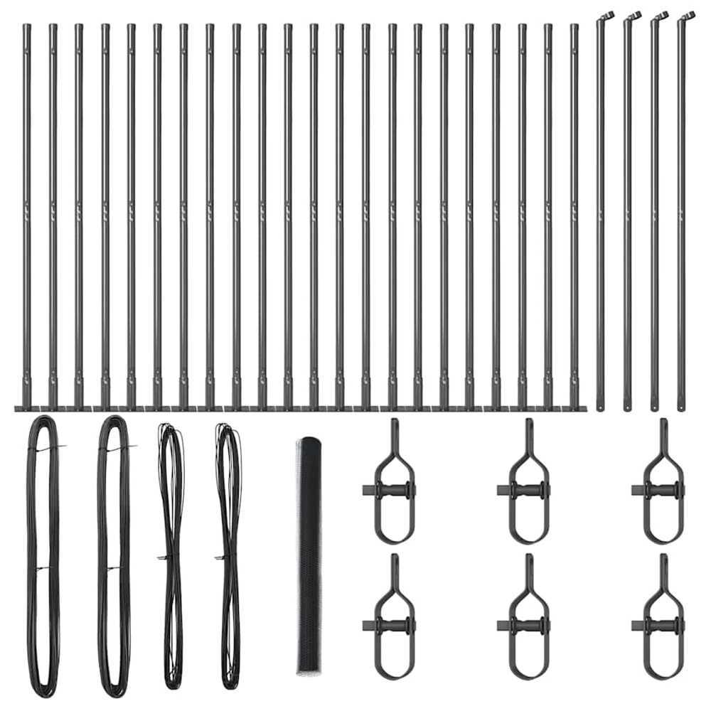 Poteau de clôture. Gris 50 x 1,4 m (maillage de 25 mm)