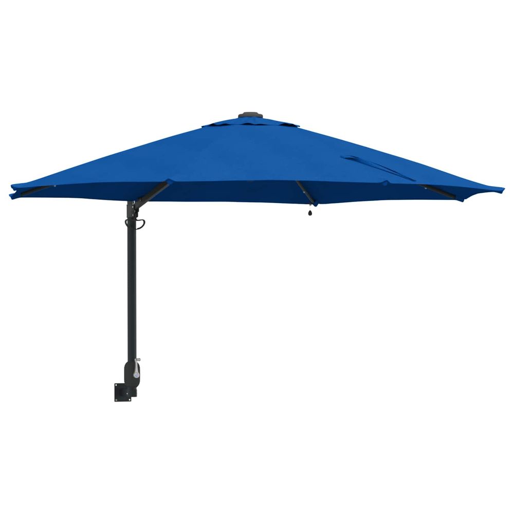 Parasol de jardin 248 x 248 x 148 cm polyester et acier azur
