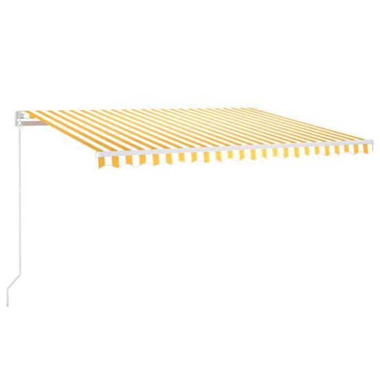 Auvent rétractable jaune et blanc 400 × 350 cm