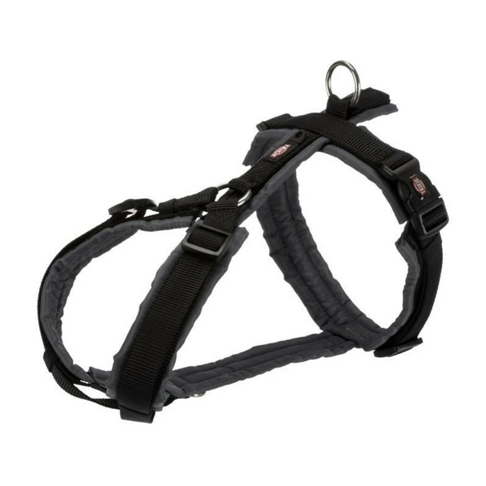 Harnais trekking trixie premium - m: 53–64 cm - 20mm - noir et gris graphite