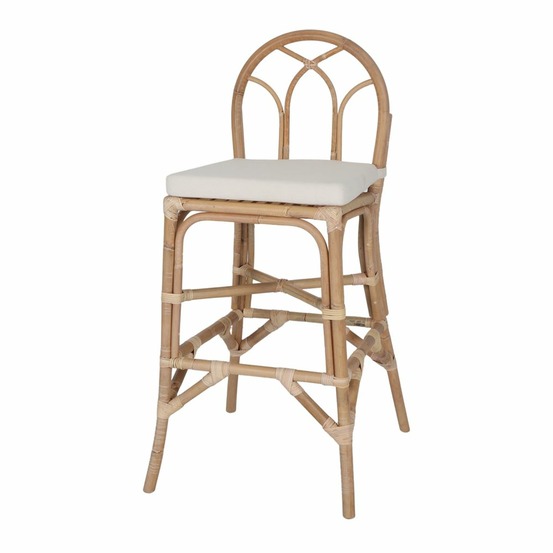 Tabouret haut en rotin avec un style méditerranéen - modèle 078 - naturel