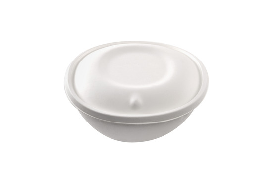 Eko bowl 1400 ml - bol + couvercle blanc en canne à sucre 1400 ml - 120 unités - betik