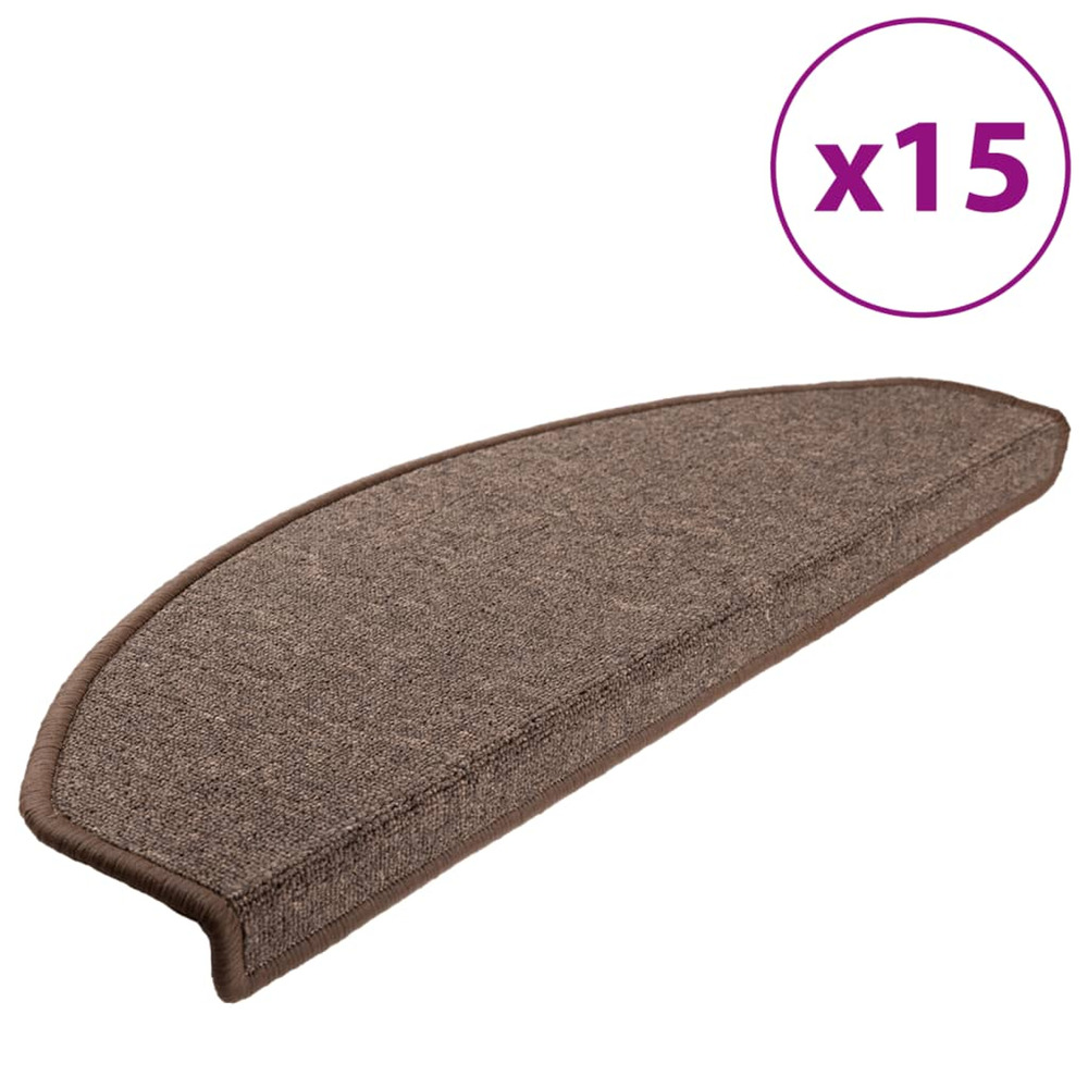 Tapis d'escalier 15 pcs Marron cafÃ© 65x24x4cm