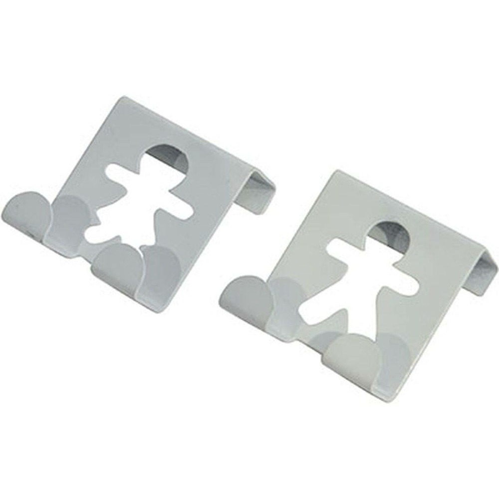 Set 2 petites pateres bonhomme metal a suspendre - blanc