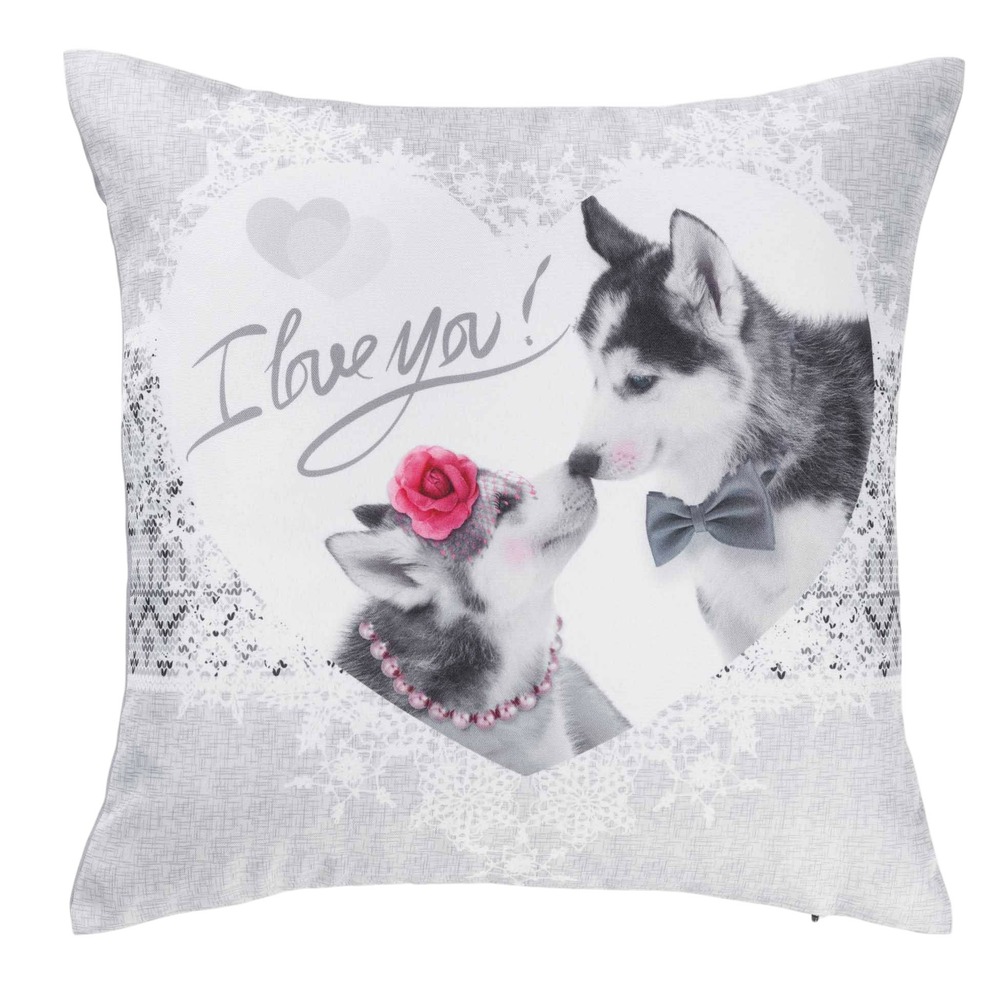 Housse de coussin husky love