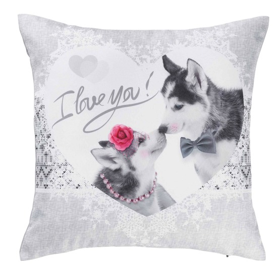 Housse de coussin husky love