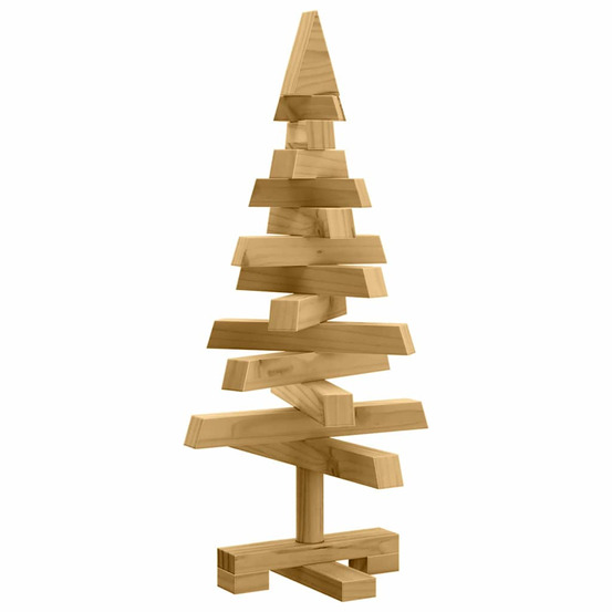 Arbres de noël avec support marron 60 cm bois massif en pin