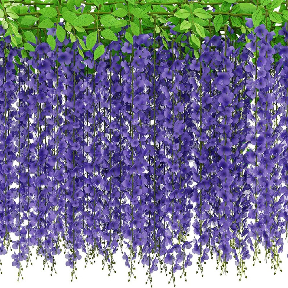 Bande de wisteria artificielle pour décoration de mariage violet 2 pièces dtopbuyage