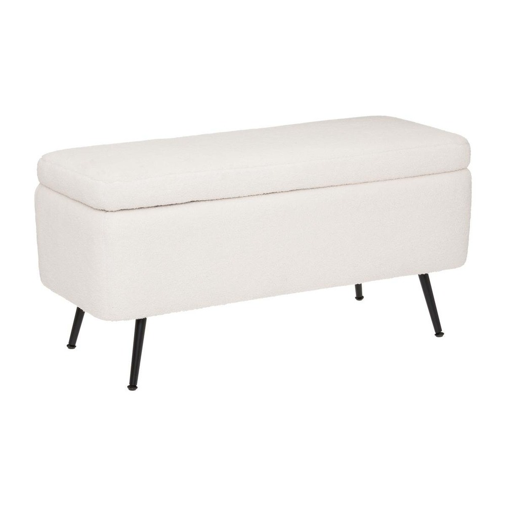 Banc coffre aurora - bois et métal - blanc - 100x40 cm