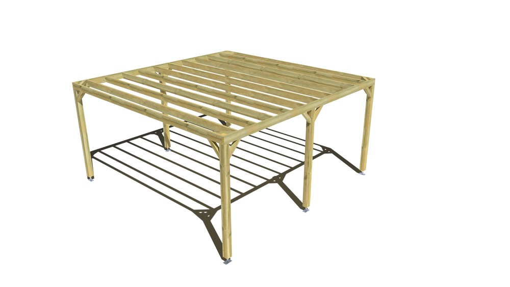 Pergola bois • 5m x 5m • indépendante • sens profondeur • livraison comprise