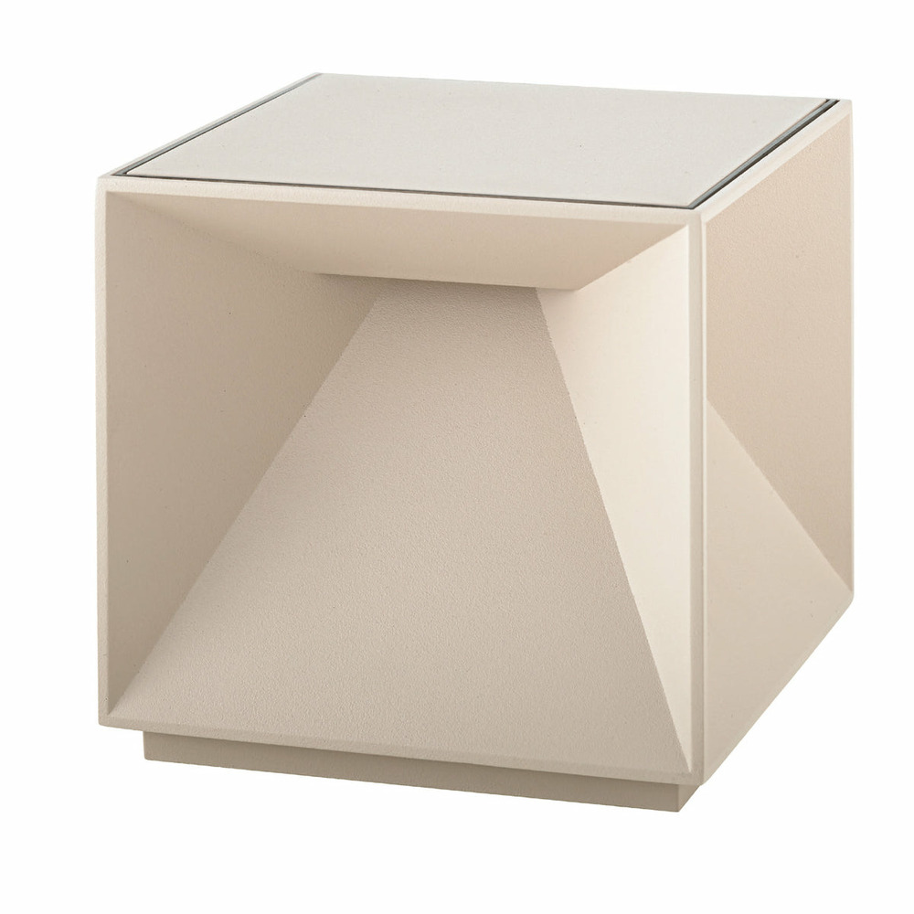 Lampe de table cube led cubox crème aluminium 10 cm