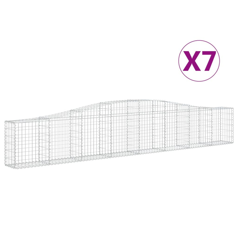 Paniers à gabions arqués 7 pcs 400x30x60/80 cm fer galvanisé