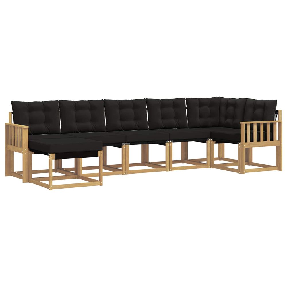 Ensemble de canapés d'extérieur 7 pc blanc et noir