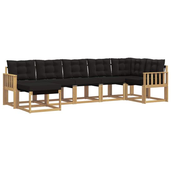 Ensemble de canapés d'extérieur 7 pc blanc et noir