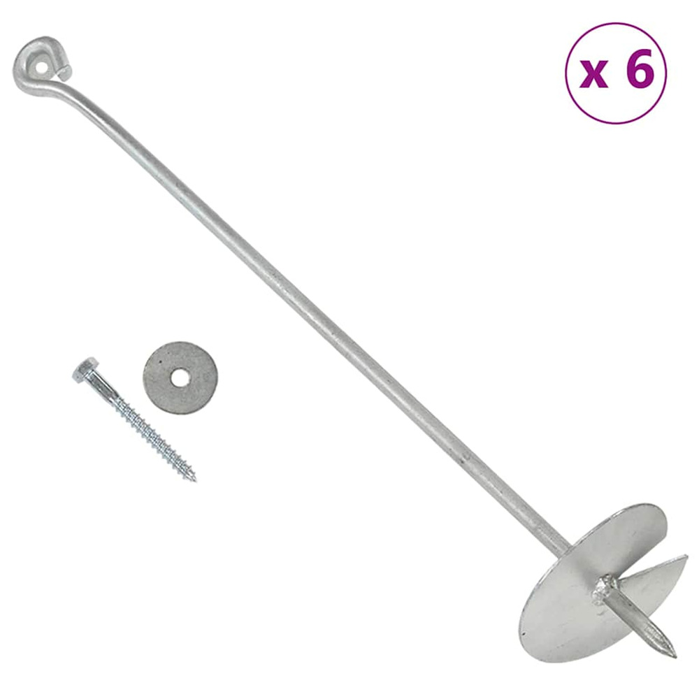 Ancres de terre 6 pcs 10x60 cm métal galvanisé